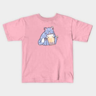 boba cat Kids T-Shirt